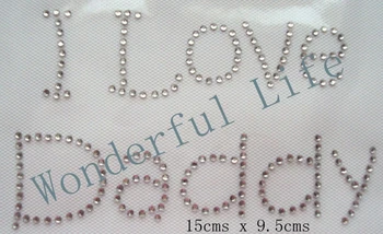 

Free shipping and free gift I LOVE DADDY hot fix rhinestone iron on motifs Transfer Motif Bling