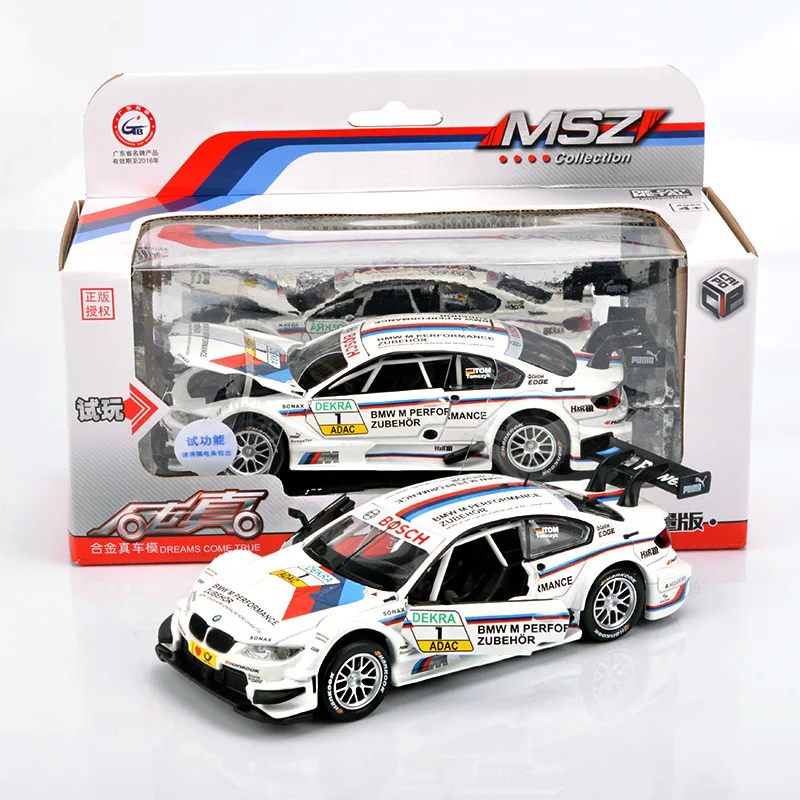 

1:32 Diecast Metal Car Model Toys For Bmw M3 With Pull Back Function Electronic Toy With Simulation Light And Music For Kid toys