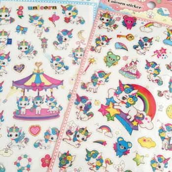 

1 Sheet Kawaii Unicorn Golden Foil Adhesive DIY Decoration Sticker Notebook Album Stick Label