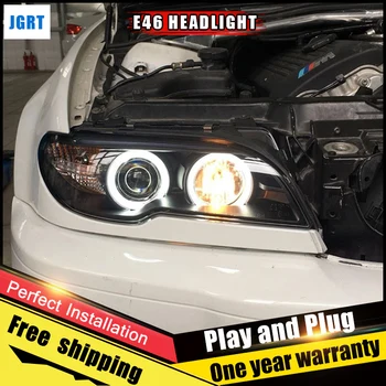 

2PCS Car Style LED headlights for BMW E46 1998-2002 for E46 head lamp LED DRL Lens Double Beam H7 HID Xenon bi xenon lens