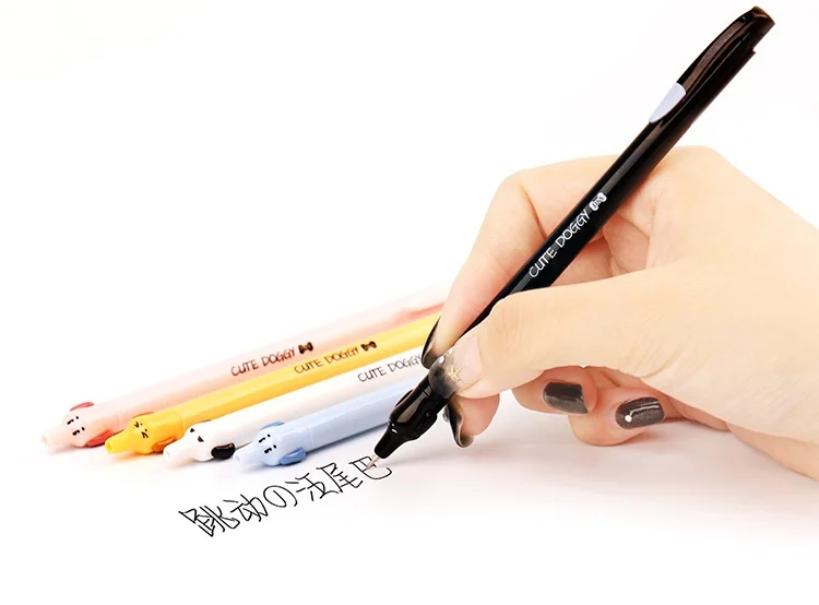 5 шт милые гелевые ручки с таксой и собакой для письма 0,5 мм шариковая ручка черного цвета подарок канцелярские принадлежности для офиса и школы F069