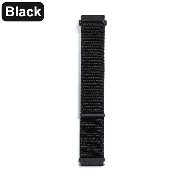 Нейлоновый Ремешок Для Xiaomi Amazfit Bip Pace ремешок на запястье нейлоновая петля ремешок на липучке аксессуары для часов браслет для huawei GT Band - Цвет: balck