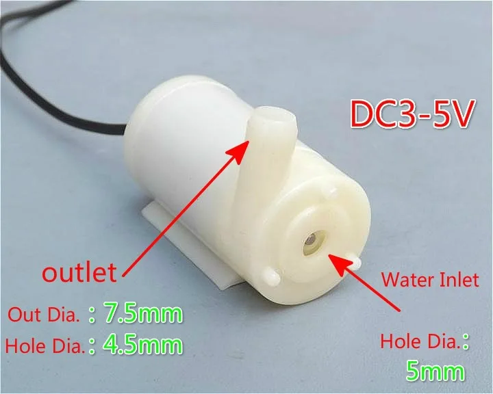 DC 2,5-5 V 100L/H Низкий уровень шума бесщеточный мотор насос мини микро погружной водяной насос погружной насос