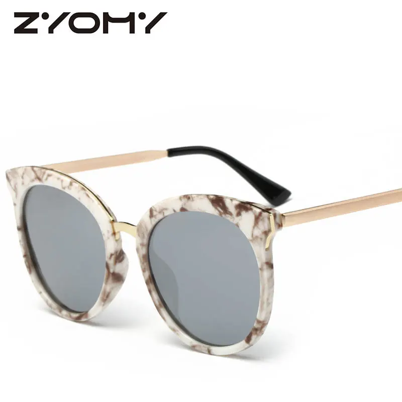 

Fashion Polarized Retro Eyewear Accessories UV400 Vintage Women Sunglasses Marble Pattern Oculos De Sol Goggle Driving Glasses