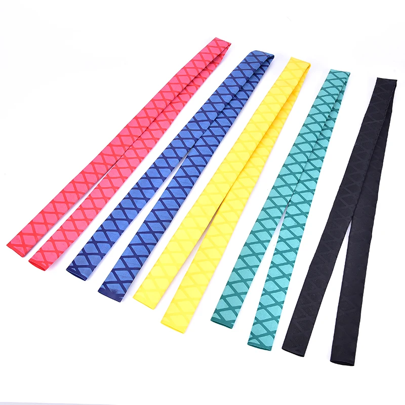 

1pc Non Slip Heat Shrink Tube Textured Pattern DIY Insulated Fishing Rod Handle Racket Grip Wrap Cover Waterproof Sleeve