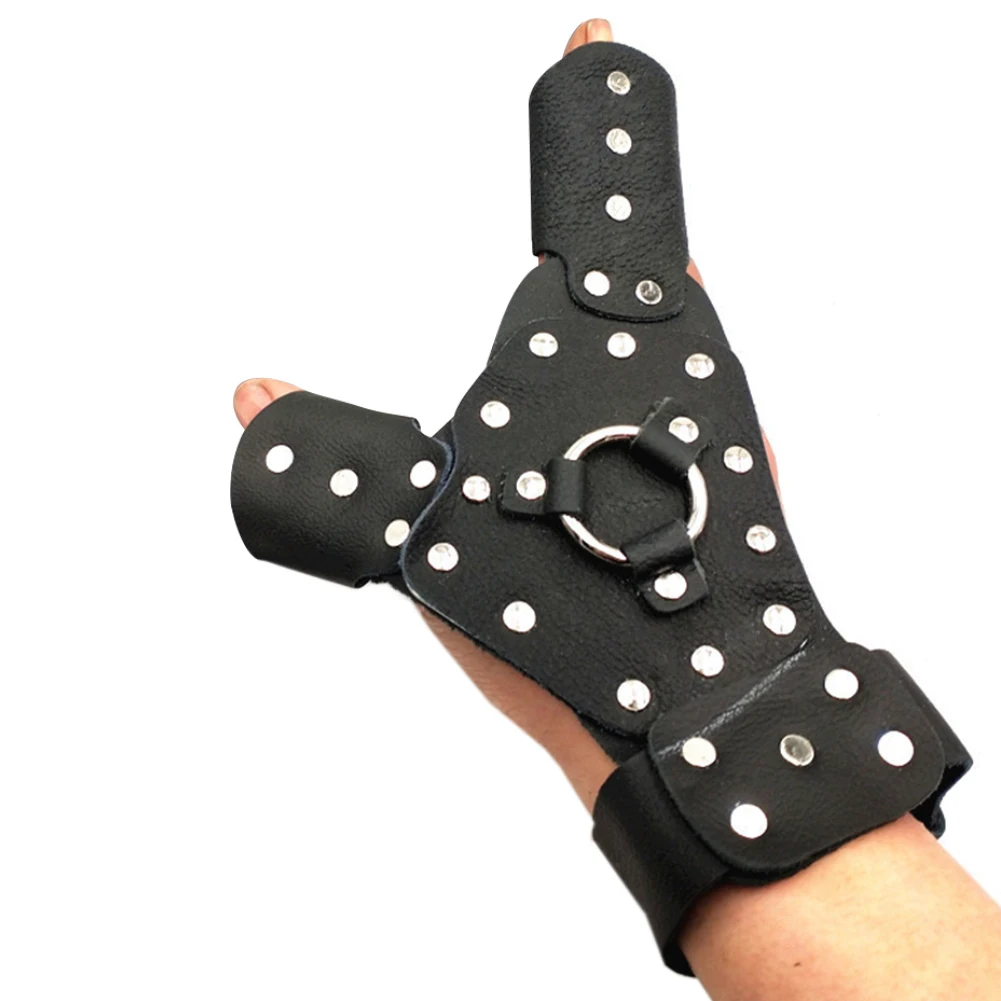 

Catapult Hunting Fishing Protective Gear Ergonomic Bow Sport Armguard Finger Guard Glove Leather Wrist Protector Outdoor Hand