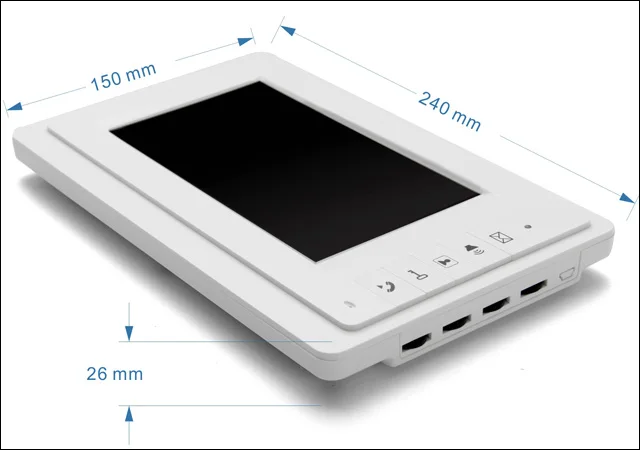 size information of indoor monitor Apartment Wired Video Door Phone Audio Visual video Intercom Entry System  