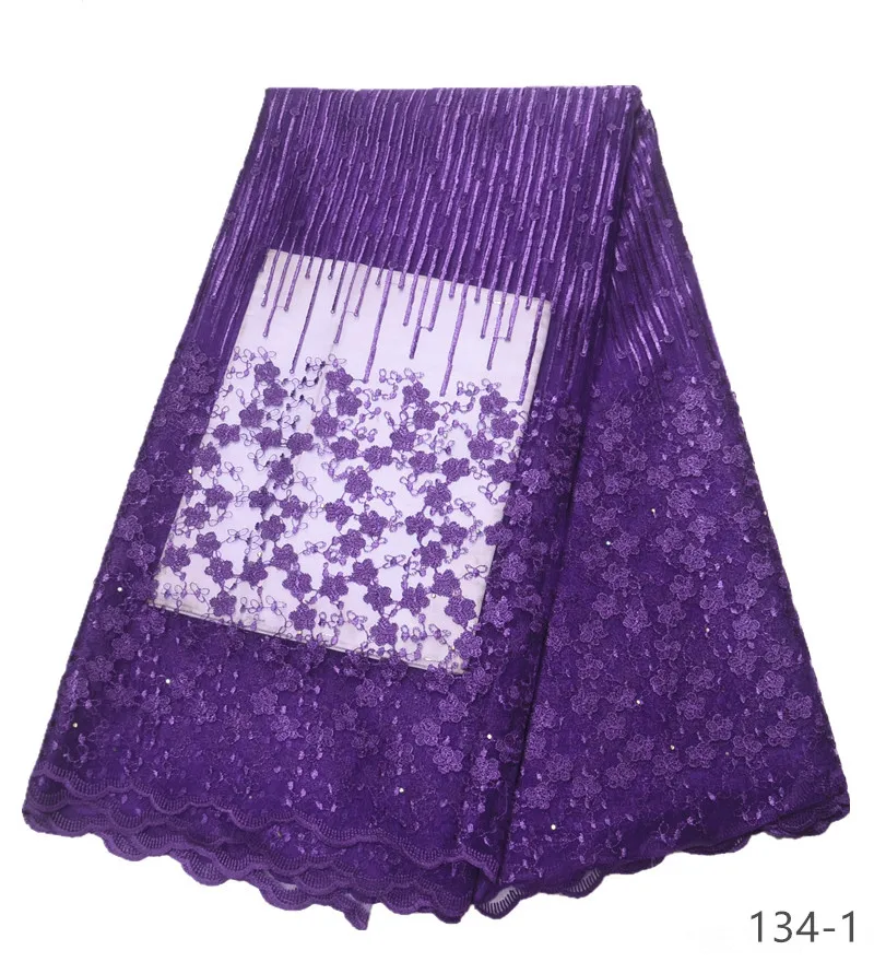 

2019 Latest French Lace Fabric High Quality Flower Tulle Lace African Lace Fabric For Wedding Nigerian Tulle Lace Material 134