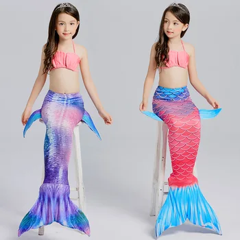 

YY8098 New Fashion Cosplay Costumes Girls Bikini Mermaid children's Swimwear Girl Split Swimsuit