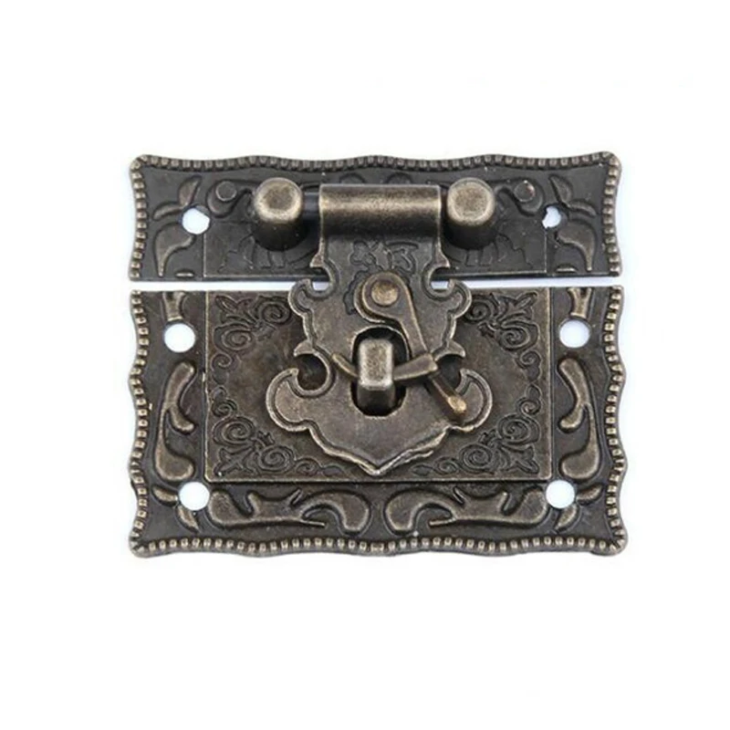 

1pcs Antique Jewelry Wooden Box Latch Hasp Toggle Lock Security Safes Decorative Hardware Tool Hasps