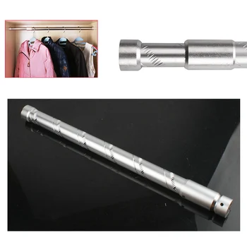 

Aluminium alloy carved telescopic wardrobe hanging pole minimum adjust length 42cm maximum length 68cm rod easy install