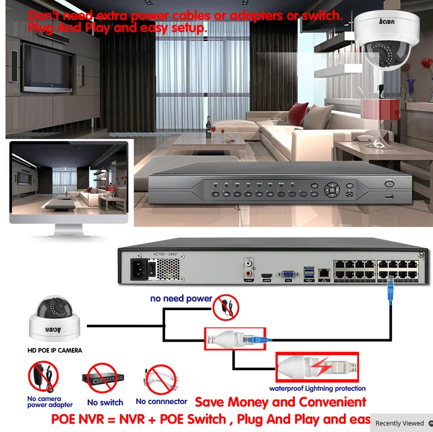 16CH H.265 4K 5MP POE NVR CCTV система 16 шт 5.0MP 3,6 мм камера ночного видения для улицы IP камера водонепроницаемый комплект видеонаблюдения