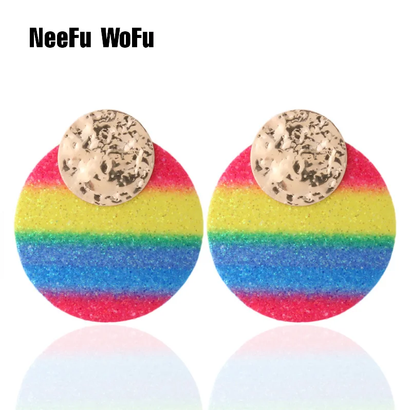 

NeeFu WoFu rainbow Leather Earring tiger Earrings snake Copper Large for Woman Brinco Ear Oorbellen Fashion jewelry wholesale