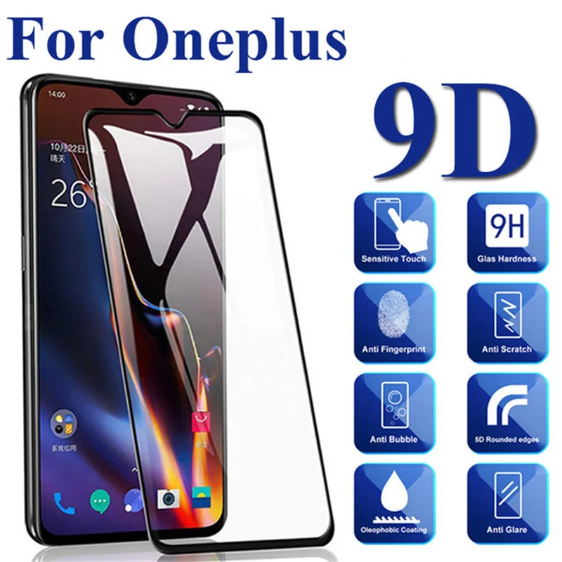 9D полное покрытие из закаленного стекла для oneplus 6T 6 7 9H Защитное стекло one plus T6