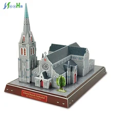 52 шт./Партия Детские игрушки головоломка 3D головоломка «домик» Строительные Деревянные игрушки для детей; из дерева игрушки-головоломки BabyToys New Zealand Cathedral