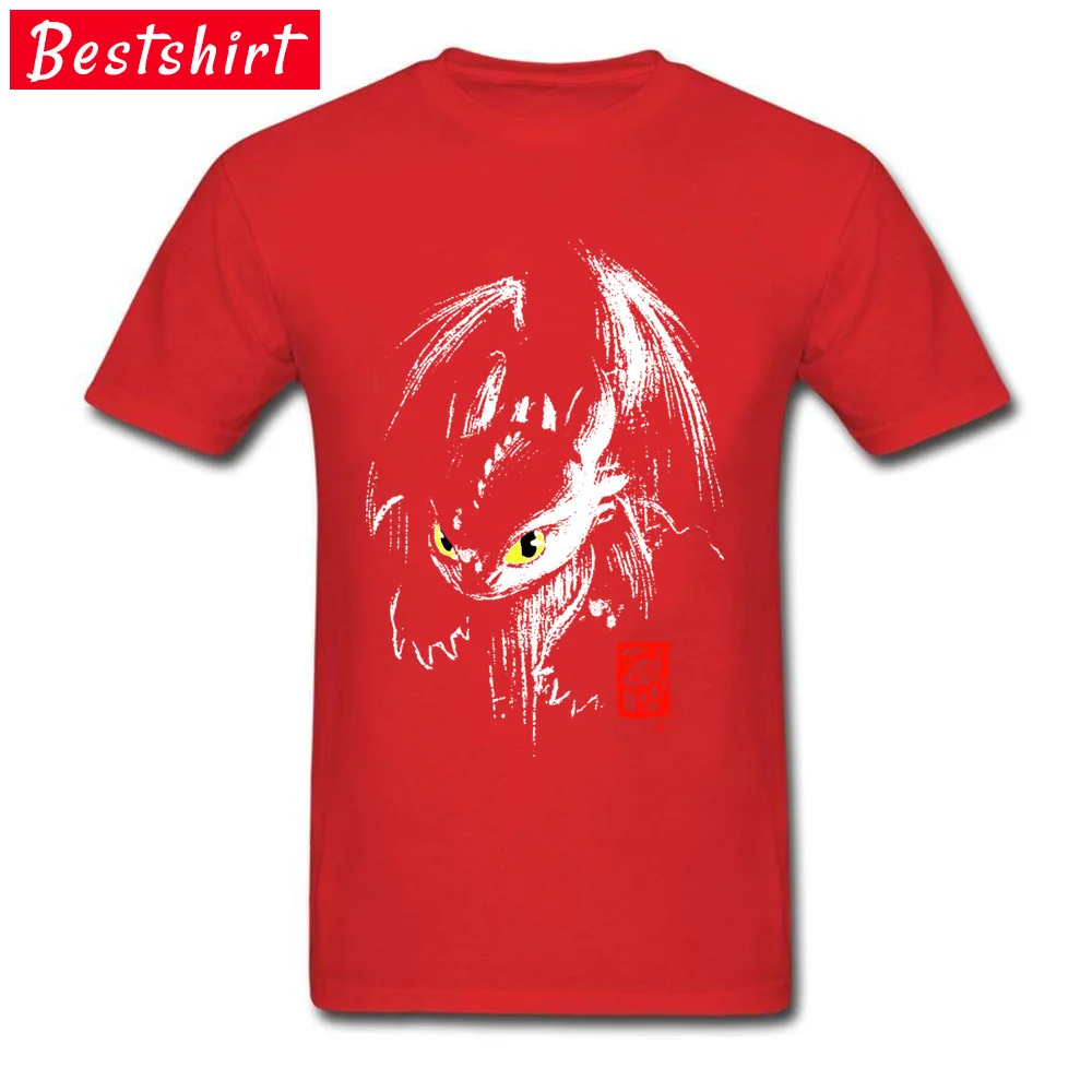 Short Sleeve Tees O-Neck Pure Cotton Youth T Shirt How-to-Train-Your-Dragon-Toothless- Leisure Tee Shirt New Coming How-to-Train-Your-Dragon-Toothless- red