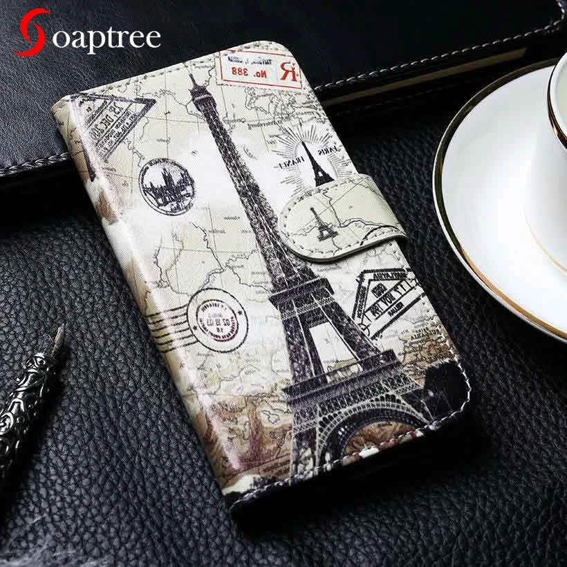 حامل حقيبة جلد الوجه ل ZTE محوار 7 البسيطة L2 L5 L7 زائد جراند X4 GF3 T320 A2017 Z956 محفظة حالة DIY رسمت غطاء بولي يوريثان