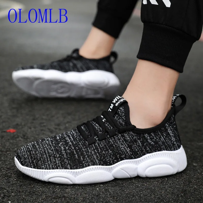 

OLOMLB 2019 New Men Shoes Lac-up Men Casual Shoes Lightweight Comfortable Breathable Couple Walking Sneakers Feminino Zapatos
