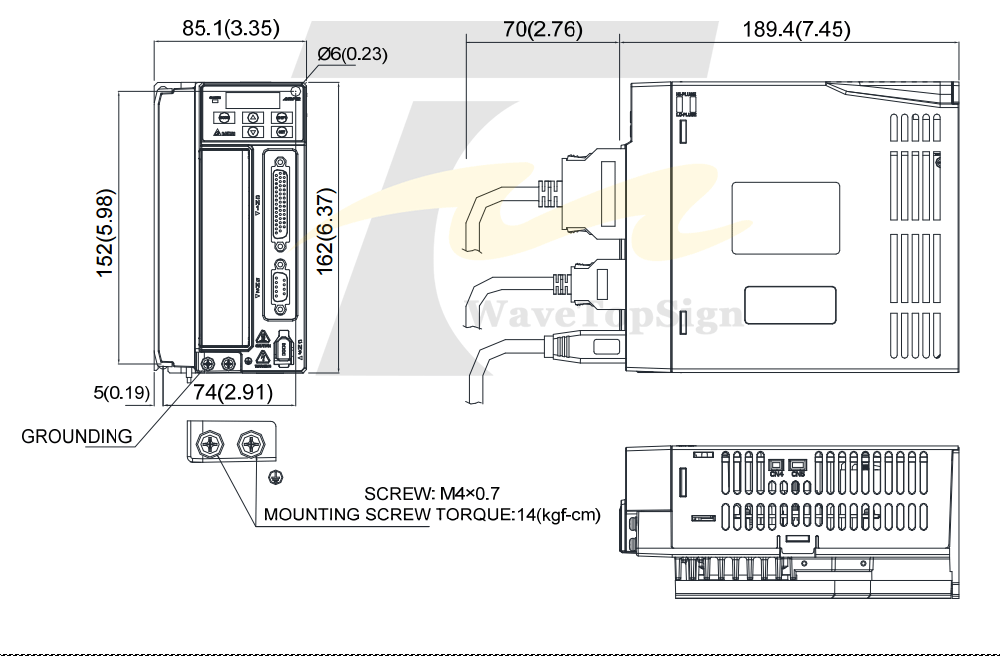 Сервомотором 1.5KW B2 серии ASD-B2-1521-B+ ECMA-E21315RS+ 3M провода 7.16N.M 8.3A Применение для автоматической промышленности