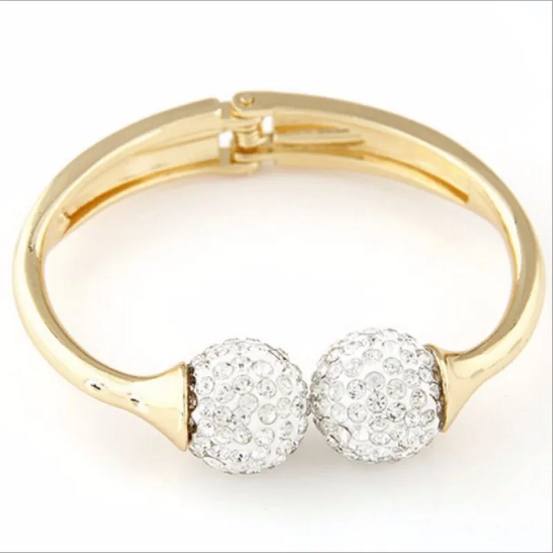 Шар кристалл манжета браслет на запястье Амулет браслет для женщин золотой цвет браслет браслеты ювелирные изделия Pulseira Feminina Bracciale