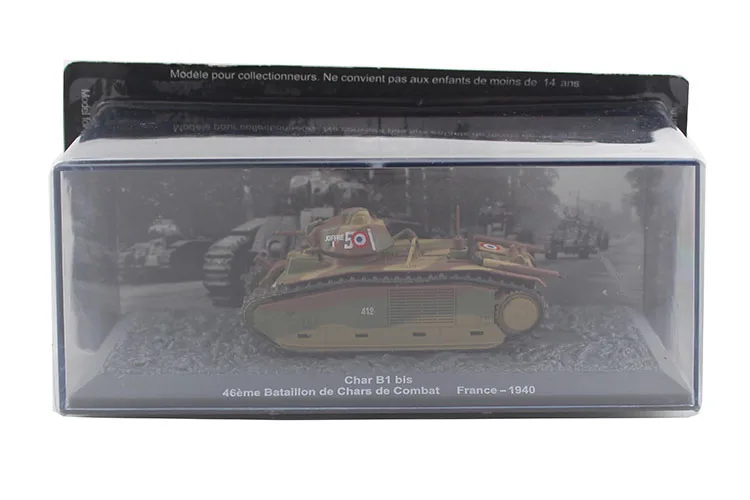 

IXO 1/72 Char B1 bis World War II French army heavy tank model Alloy collection model Holiday gift