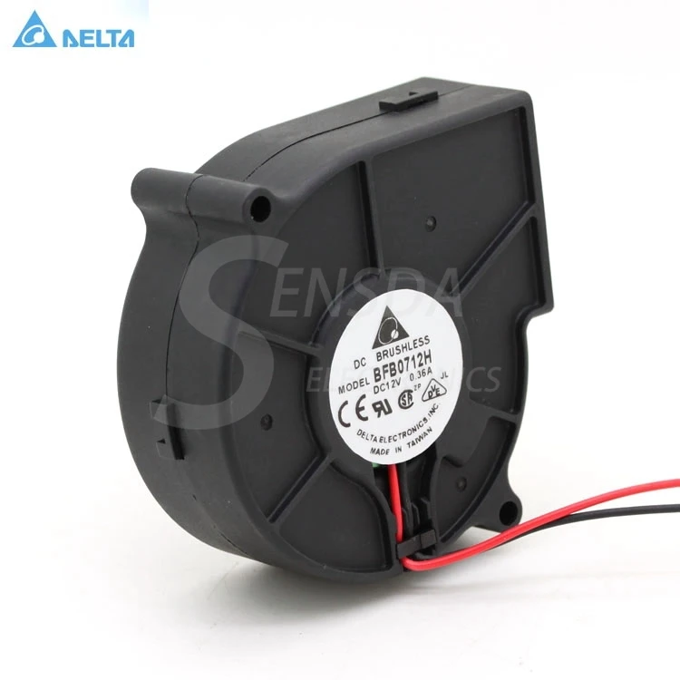 Original Delta Alta Velocidade Cfm ar Pressão Projetor Ventilador Ventilador Centrífugo Bfb0712h 7530 75 mm dc 12v 0.36a - Imagem 2