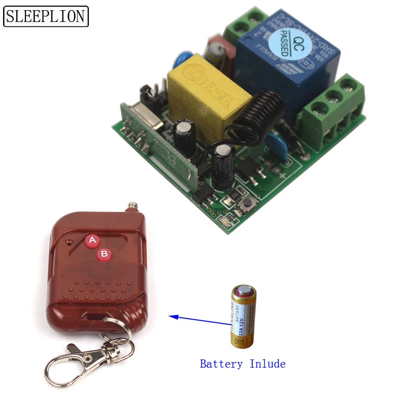

Sleeplion 220V 110V Wireless Remote Control Switch Receiver Relay Module Remote Transmitter Bedroom Ceiling Lights Lamps Switch