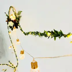 5 м 50 светодио дный s листьев гирлянда света батареи работают Медный провод светодио дный гирлянда на Рождество Свадебные украшения