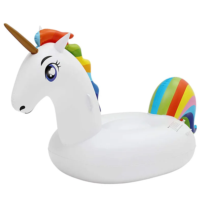 

200cm Giant Unicorn Pool Float Inflatable Swimming Air Matteress Summer Water Toys Floating Ring Family Party Decoration