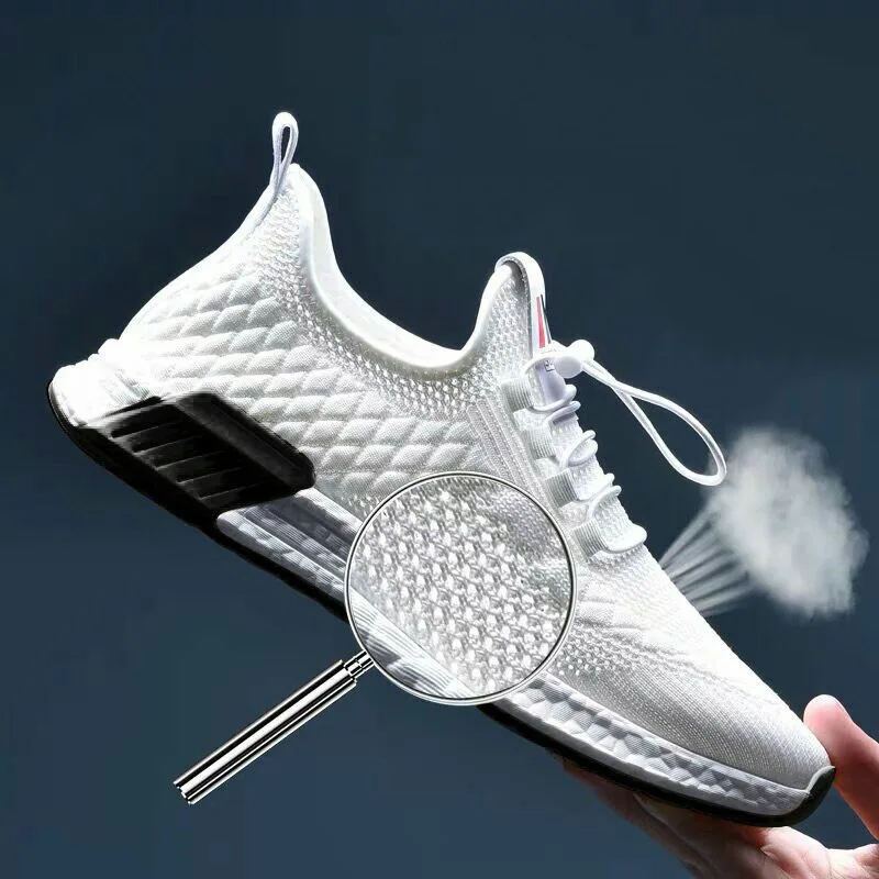 

Sooneeya Fly Weaving Men Casual Shoes Black White Breathable Sneakers Men Fish Scale Design Flat Shoes Men All Match Footwear