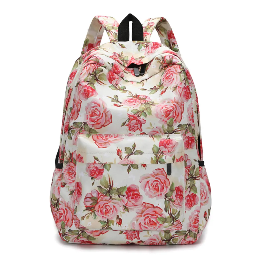 

Fresh Style Women Backpacks Floral Print Bookbags Canvas Backpack School Bag For Girls Rucksack Female Travel Backpack #Zer