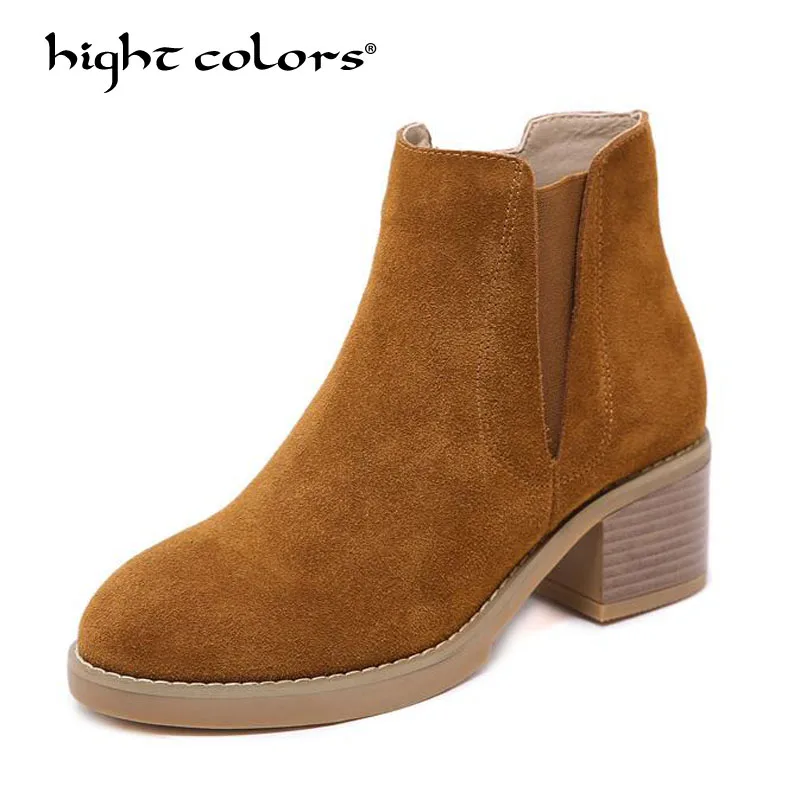 Chaussures Noir Faible Kaki En On Plate Split De Brun Femme Style Talon 2019 Bottines brown Slip forme Black Décontracté Confortable Mode khaki Cuir Femmes 5q3jARL4