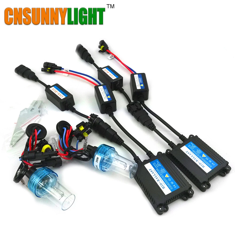 CNSUNNYLIGHT Super Slim High Quality Canbus 35W HID Xenon Kit H1 H3 H7 H8 H10 H11 9005 9006 880 Car Error Warning Free with EMC