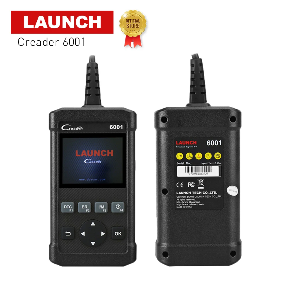 

LAUNCH full OBD2/EOBD Code Reader Scanner CReader 6001 2.8 inch support Read&Clear DTCs prints data via PC lifetime free update