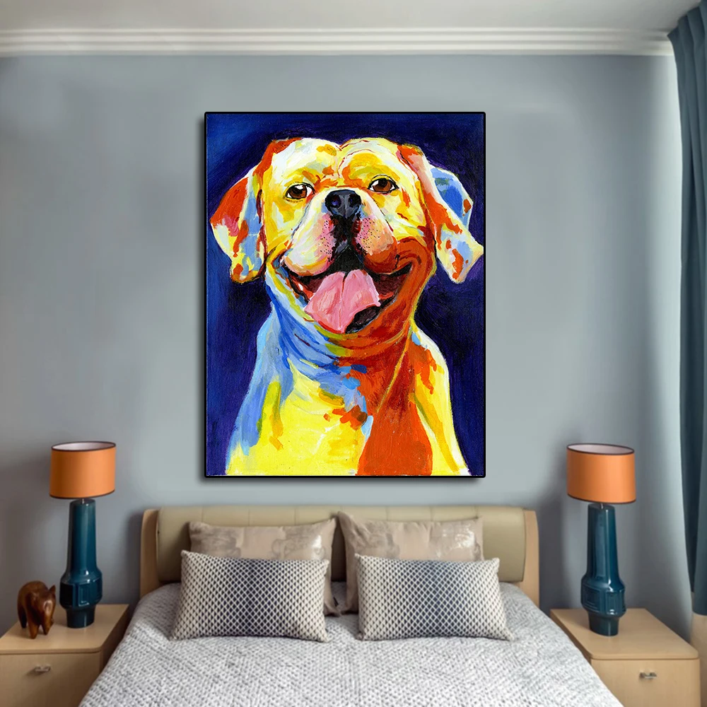 

DDWW Posters and Prints Wall on Canvas Art Cute Dog sticking tongue Posters for Living Room or Bedroom Home Decor No Frame