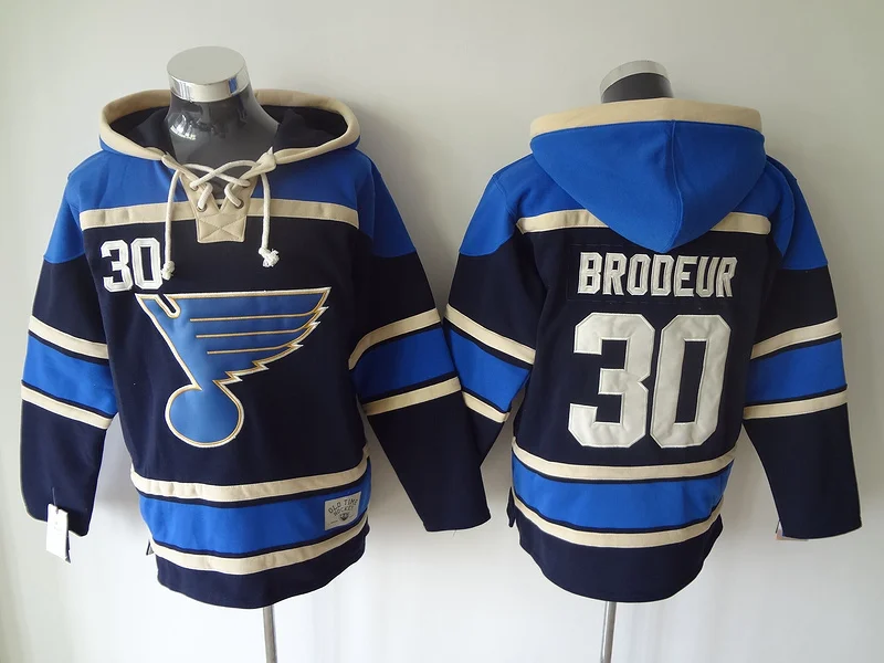 St. Louis Blues Mens Ice Hockey Hoodies #30 Martin Brodeur