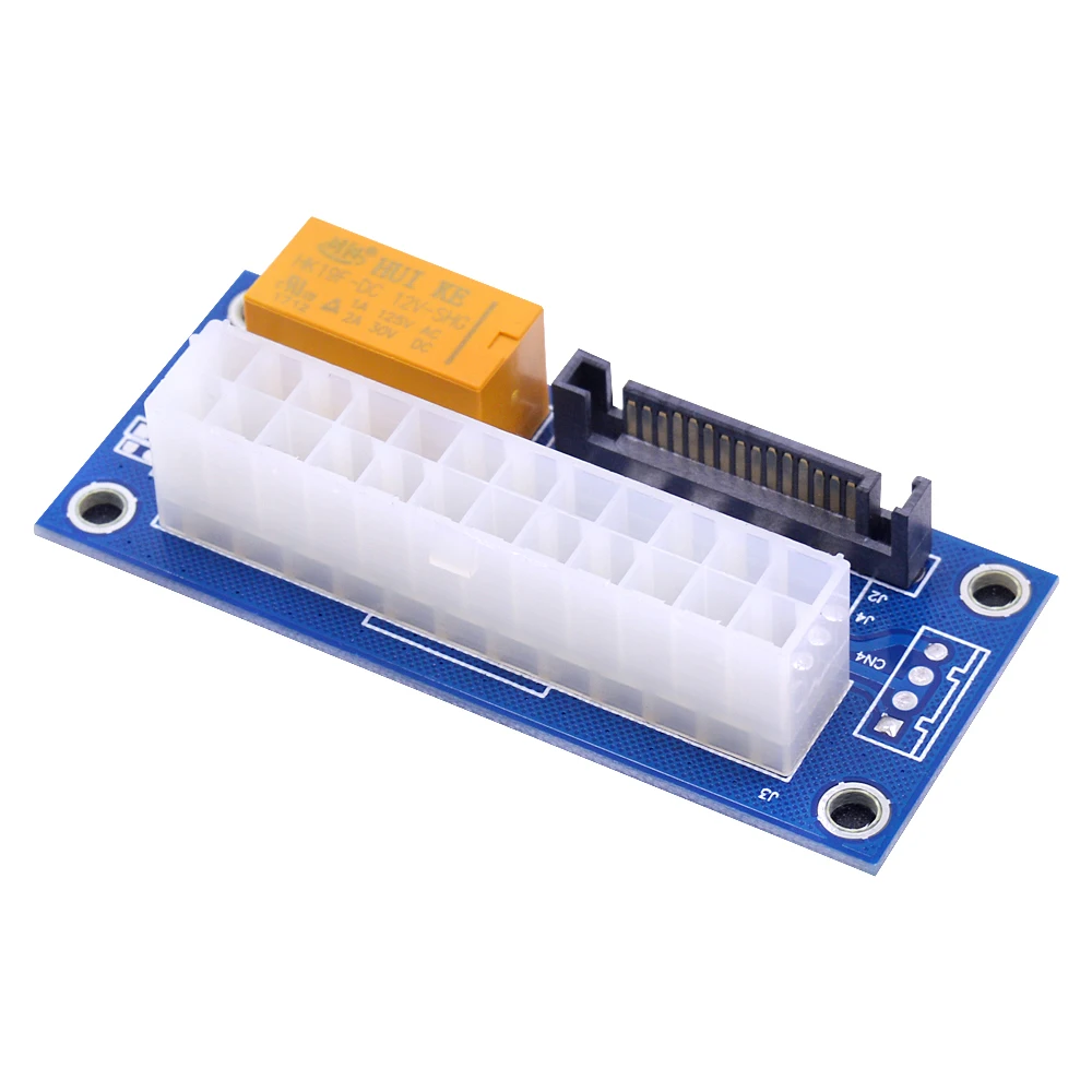 CHIPAL 100 шт. ATX 24Pin SATA 15Pin двойной PSU адаптер Molex Питание синхронизации Starter Extender Cable Card