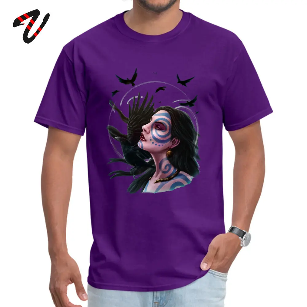 Men's 2019 New Fashion Slim Fit Tops T Shirt Crewneck Fall 100% Cotton T Shirt Summer Short Sleeve The Morrigan Clothing Shirt The Morrigan 31159 purple