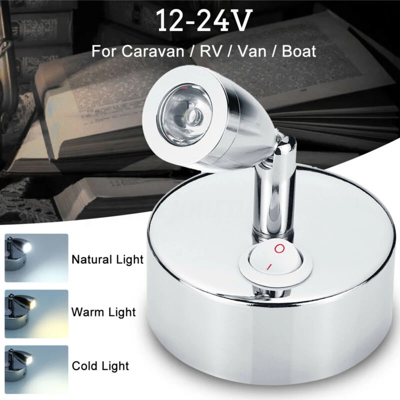 

Light RV Caravan Camper Boat Wall Bedside Lamp 12V 1W Flexible LED Spot Reading