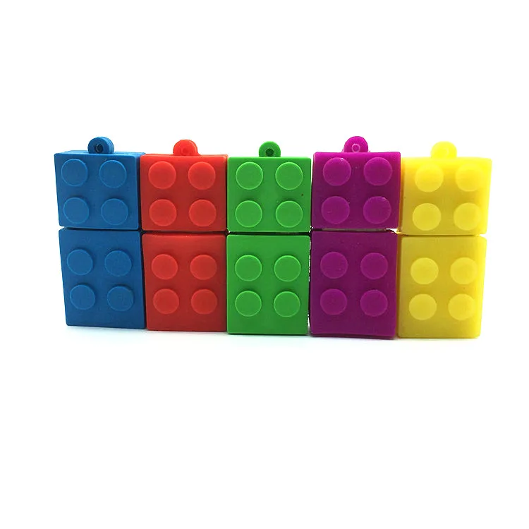 High Speed pendrive cartoon building blocks usb 3.0 usb flash drive silicone pen drive 4gb 8gb 16gb 32gb 64gb  USB Flash Disk