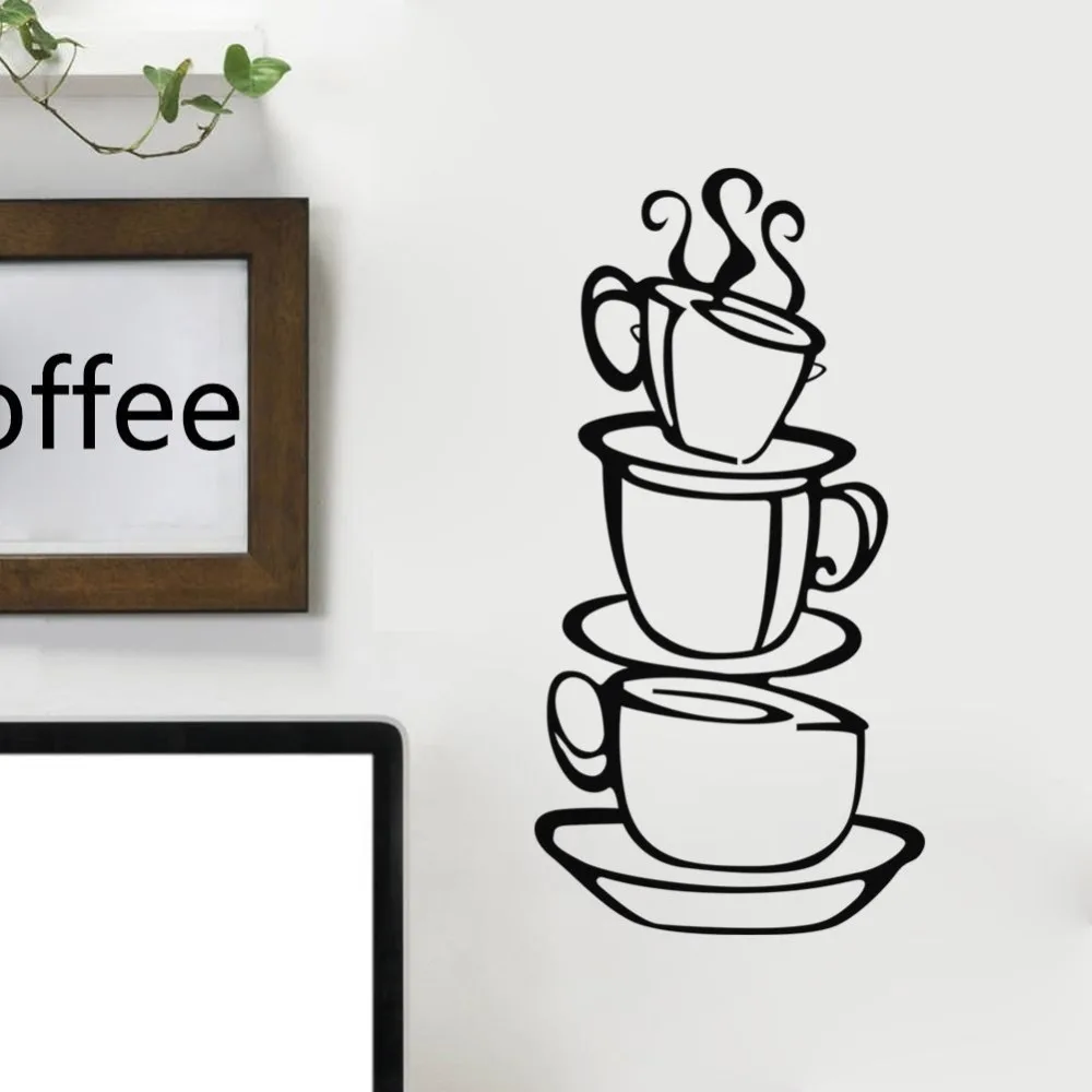 Coffee Cups Wall Sticker Tea Cup Home Kitchen Restaurant Cafe Decal Vinyl Decor Coffee Cups Wall Sticker Tea Cup Home Kitchen Restaurant Cafe Decal Vinyl Decor