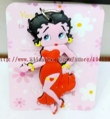 Wholesale 30 PCS Classic red Betty Boop Double sided Rubber Key rings Chain Party Gifts WA4 | Украшения и аксессуары