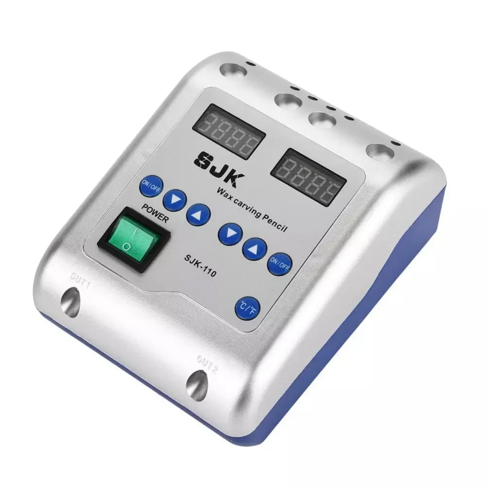 Koop Dubbele Pen Dental Lab Elektrische Dunne Waxer Vleesmes Machine met 6 Wax Tip Pot sieraden gereedschap