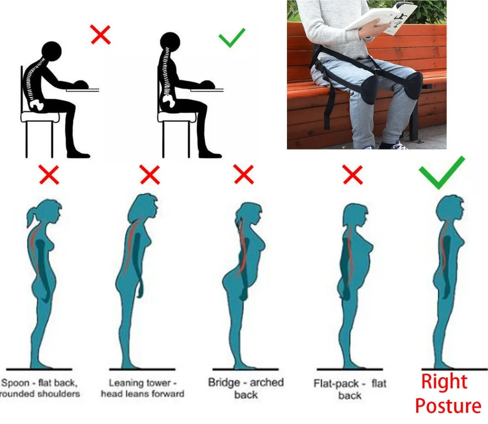 Новый сидя Корректор осанки Вернуться Коррекции Осанки Пояс снять радикулит предотвратить горбуна позвоночника Поддержка пояс Ремни