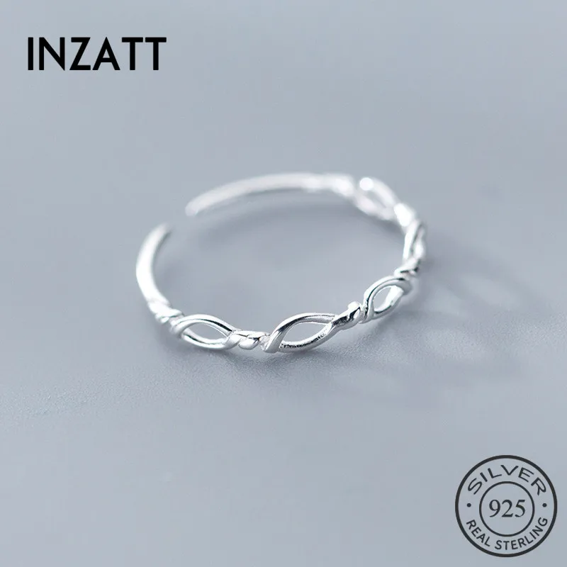 Женское кольцо INZATT из настоящего серебра 925 пробы с геометрическим узором