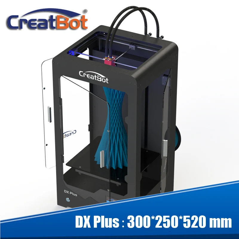 buy 2015 Newest High quality Precision industrial 3d Printer kit with 2 Rolls Filament 300*250*520 mm DX plus 02(DZ02) Creatbot