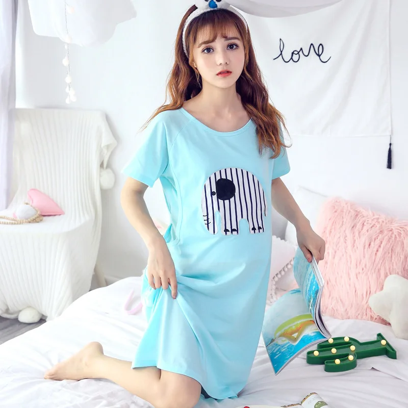 Ночная рубашка для беременных; Хлопковая пижама с героями мультфильмов для кормления; одежда для сна для кормления грудью; ночная рубашка для беременных