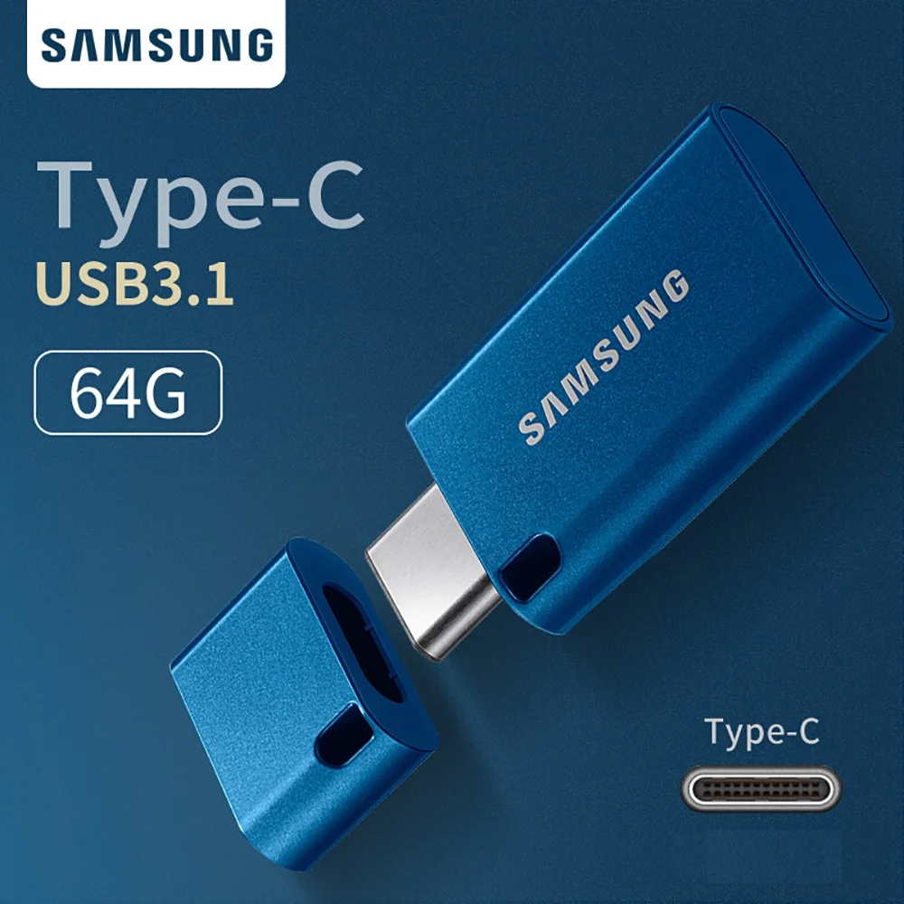 

SAMSUNG USB Type-C Flash Drive 64G 128GB Metal Mini Pen Drive 128 gb Pendrive Memory Stick U Disk USB3.1 Type C MUF-64DA1/WW