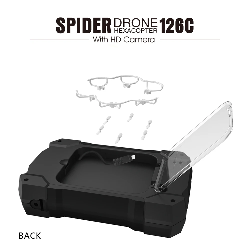 Mini SBEGO 126C Spider Drone 2.4G 3D 6 Axis Gyro RC Helicopter Roll One Key Return Dual Mode 4CH with HD Camera