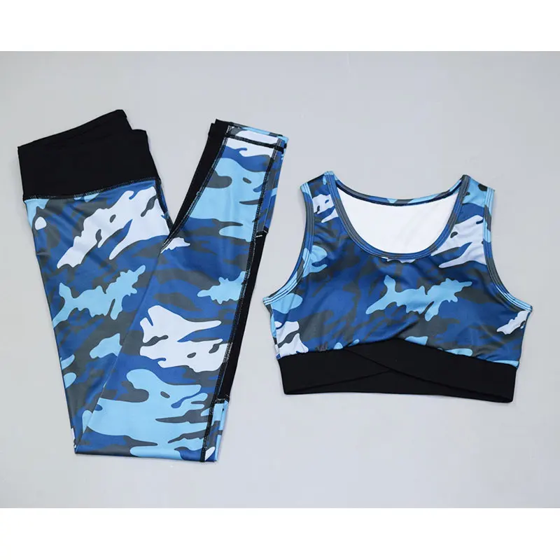 Heal Orange Camouflage New Sexy Yoga Set Women Gym Sets 2 Piece Workout Clothes For Women Workout Set Sport Yoga Suit Women
